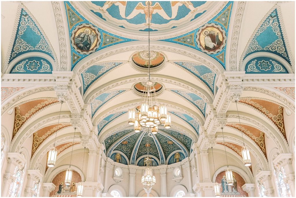 Magenta and Blue Wedding at St. Bernard's Catholic Church in Akron